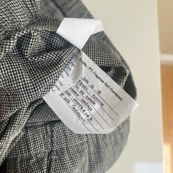 Eileen Fisher Hemp Organic Cotton Linen Grid Ankle Pants - Picture 7 of 8